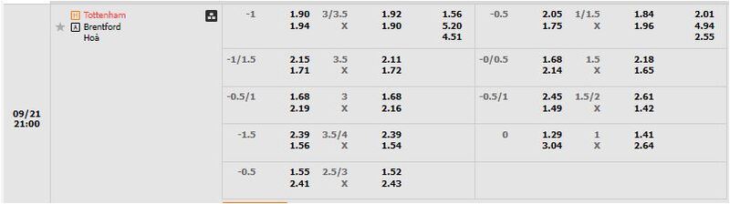 Tottenham vs Brentford