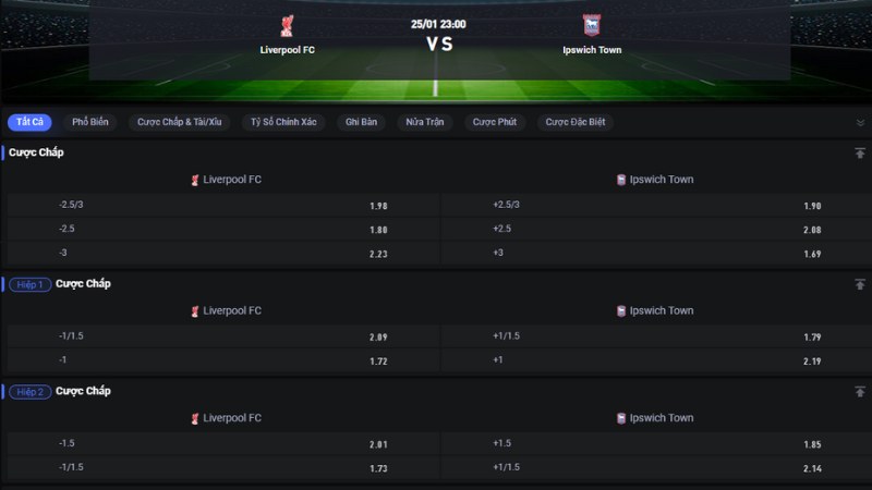 Liverpool vs Ipswich