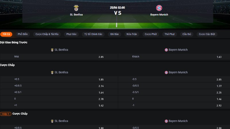 Benfica vs Bayern Munich