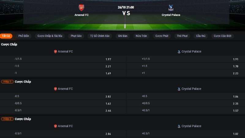 Arsenal vs Crystal Palace