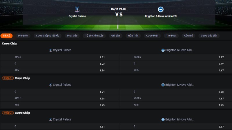 Crystal Palace vs Brighton